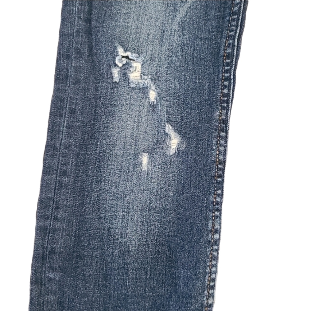 ZARA Trafaluc Distressed Skinny Jeans XS 2 Dark Wash Stretch Ripped Denim Y2K - Picture 12 of 16